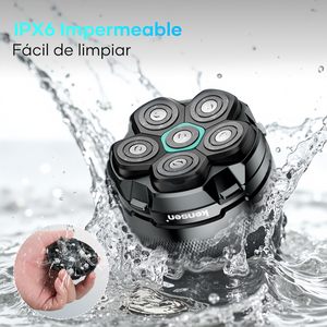 Afeitadora Eléctrica Rotativa de 6 Cuchillas para Hombre, Uso en Seco y Húmedo, Pantalla Digital, USB, para Rostros Calvos, Clasificación IPX7, para RV - Product Image 1