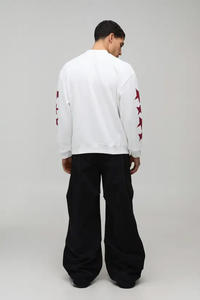 Sudadera Blanca con Diseños Bordados Personalizados 2025, Sudadera con Capucha Estampada de Invierno para Hombre, Talla Grande, Transpirable, de Poliéster/Algodón de Punto - Product Image 2