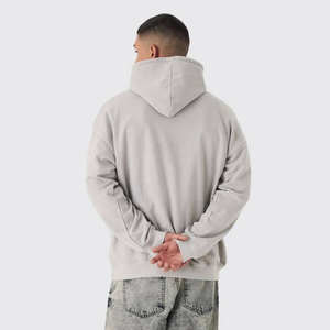 Sweats à capuche personnalisés de haute qualité 100% coton mélangé épais polaire à capuche poids lourd capuche unisexe Logo personnalisé hommes soleil délavé à capuche - Product Image 3