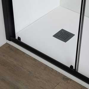 Puerta Corredera de Ducha Cielo de 140 cm, Negra Mate, Minimalista, Duradera, Italiana, con Nicho para Baño - Product Image 6