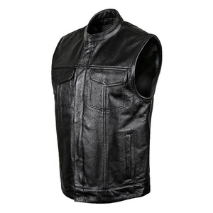 Nouvelle arrivée taille personnalisée nouveau style gilet en cuir véritable pour hommes meilleur Design nouveau 2025 gilet en cuir à vendre fabriqué au Pakistan - Product Image 2