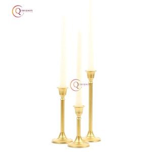 Top vente fait à la main dessus de table décoratif unique bougeoir plus récent ensemble de conception de 3 bocaux de bougie d'intérieur plaqués or en inde - Product Image 3