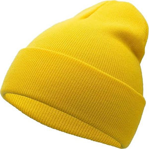 Gorro de punto de invierno de color sólido con logotipo de bordado personalizado de moda cálido y elegante - Product Image 5
