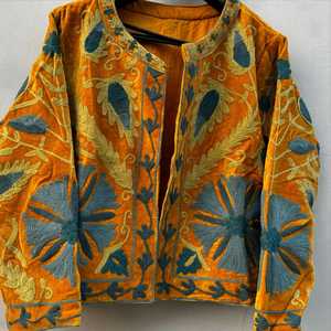 Hand Embroidery Cotton Suzani <b>Jacket</b> <b>Womens</b> Suzani Short <b>Jacket</b> Unisex Coat Winter Wear <b>Jacket</b> - Product Image 1