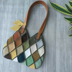 กระเป๋าถักโครเชต์สำหรับผู้หญิงกระเป๋าผ้าถักสะพายไหล่กระเป๋าถักโครเชต์น่ารักสำหรับเด็กผู้หญิงผลิตในเวียดนาม - Product Image 1