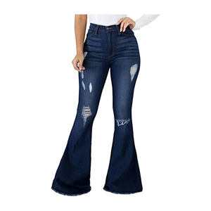 Pantalones Vaqueros Ajustados de Color Personalizado con Aberturas para Mujer, Nuevo Estilo de Moda Femenina, Pantalones Vaqueros con Diseño Desgarrado para Mujer - Product Image 4