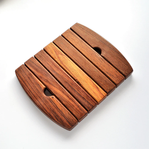 Dessous de plat en bois de meilleure qualité Théière Coussins chauffants Dessous de plat résistant à la chaleur Cuisine créative Dessous de plat en bois d'acacia pour vaisselle isolante Bol - Product Image 4