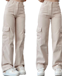 Pantalon cargo élégant et décontracté pour femmes pantalon de jogging d'extérieur pantalon de survêtement patchwork avec poches - Product Image 1