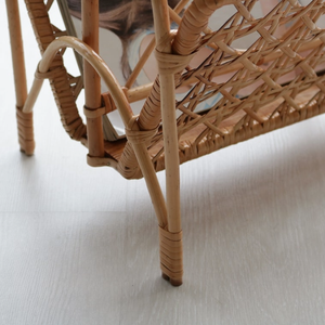 ตะกร้าหวายสไตล์วินเทจสำหรับใส่หนังสือพิมพ์สไตล์โบโฮอุปกรณ์จัดระเบียบของตกแต่งบ้านตามธรรมชาติสำหรับห้องนั่งเล่นห้องนอน - Product Image 6