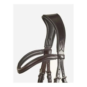 Brida de cuero Horse Weymouth con correa de cristal para cejas, riendas de cuero dobles, todas las tallas - Product Image 4