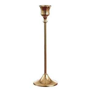 Bougeoir conique doré de luxe Grand laiton en métal pour pièce maîtresse de mariage de Pâques Utilisation à deux côtés - Product Image 1