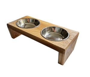 Hot Selling Portable <b>Cat</b> or Dog Feeding Station Portable Rectangle Wooden Pet <b>Feeders</b> with Stainless Steel Bowl - Product Image 1