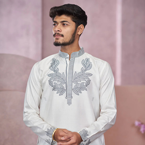 LEXUSFLY GRIS ISLAMIQUE DESIGNER KURTA FESTIVE KURTA INDIAN N PAKISTANI KURTA POUR HOMMES N FEMMES - Product Image 1