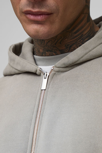 OEM Casual Sweats à capuche surdimensionnés pour hommes Fermeture éclair couleur unie Logo personnalisé Poids lourd Simple Printemps Automne Polaire à capuche - Product Image 6