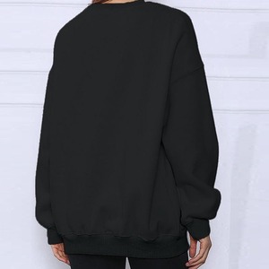 เสื้อกันหนาวมีฮู้ดแขนยาวคอกลมทรงโอเวอร์ไซส์สำหรับผู้หญิงเสื้อลำลองแบบสวมหัวมีฮู้ดสำหรับใส่ในฤดูหนาวโลโก้ด้านหน้า - Product Image 1