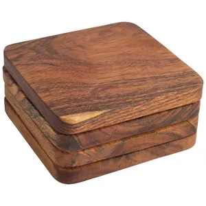 Nuevo estilo moderno de madera de acacia, juego de posavasos de alta calidad, vajilla, Decoración de mesa, esteras y almohadillas, posavasos de madera, posavasos de té para el hogar - Product Image 2