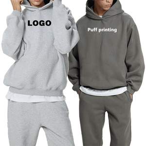 Logotipo personalizado Heavyweight 480gsm Fleece Boxy Fit Sudaderas con capucha de gran tamaño Color sólido Cuello redondo Pullover Streetwear Sudadera con capucha - Product Image 3