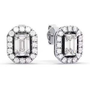 10K/ 14K/ 18K Gold IGI Certified Lab Grown Diamond <b>Studs</b> <b>Emerald</b> Cut Designer <b>Earrings</b> for Women Jewelry - Product Image 1