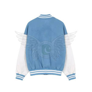 Chaqueta ligera de invierno con estampado de letras en blanco liso, chaqueta hecha a medida con nuevo estilo, Parche de chenilla, chaqueta con letras - Product Image 2