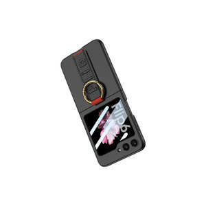 Coque de luxe fine antichoc pour Samsung Galaxy Z Flip 6, design carbone, avec anneau de maintien, protection de l'appareil photo, PC personnalisable - Product Image 2