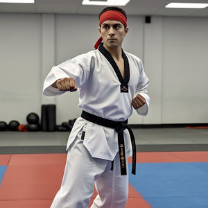 Alta calidad Blanco cuello en V artes marciales Taekwondo uniforme ligero estiramiento Fitness deportes equipo - Product Image 6