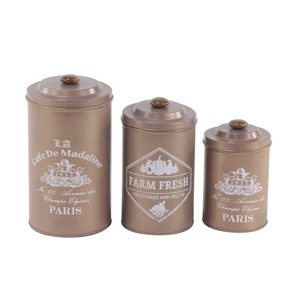 Recipiente galvanizado con tapa de madera Contenedor hecho a mano de calidad premium Diseñador de forma redonda Recipiente de hierro al por mayor - Product Image 6