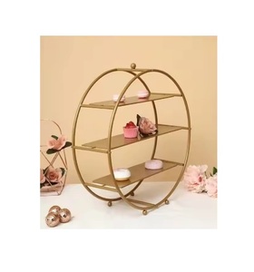 Support à gâteau pliant simple à 3 niveaux en métal nickelé de meilleure qualité pour les fêtes de mariage Support à gâteau décoratif - Product Image 2