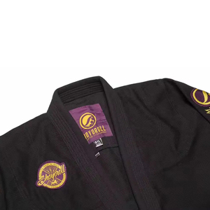 Conjunto de Kimono de BJJ Shogoroll, Negro, de Algodón, para Hombre Adulto, Ropa de Artes Marciales con Logotipo Bordado y Bolsa con Cordón - Product Image 6