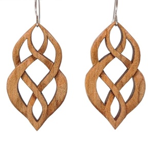 Pendientes geométricos de madera, tamaño personalizado y Color, diseño único, Pendientes colgantes de madera para mujer, diseño de Joyería Moderna - Product Image 2