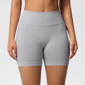 Shorts Deportivos de Cintura Alta con Efecto Levanta Glúteos, Transpirables, Elásticos, para Fitness, Running, Yoga, de Spandex y Nailon para Mujer, Color Sólido - Product Image 1