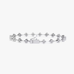 Bracelet Tennis Minimaliste en Or Blanc et Diamant Bracelet Moissanite Cadeau d'Anniversaire Romantique pour Femme - Product Image 2