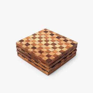 Posavasos redondos de madera de acacia Protección de mesa, encimera y superficies contra marcas de agua o daños | Decoración de hogar y oficina - Product Image 6