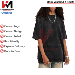 T-shirts surdimensionnés coton lourd lavé été Vintage t-shirt coupe ample à manches courtes chemises décontractées pour hommes et femmes confortable - Product Image 4