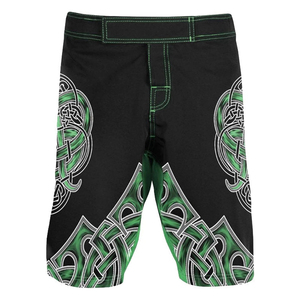 Pantalones cortos de MMA impresos por sublimación personalizados Fly con cierre de velcro Pantalones cortos de MMA personalizados estirables que absorben la humedad para hombres en venta - Product Image 1