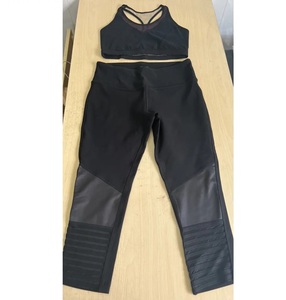 Nuevo conjunto de Yoga de cintura alta para mujer, ropa deportiva, sujetador con logotipo activo, conjunto de pantalones cortos transpirables de Spandex personalizado para Yoga, conjuntos de Fitness para mujer - Product Image 1