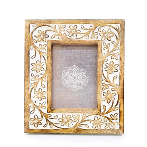 Cadre photo incrusté de bois et d'os de qualité supérieure et pièce de design de qualité supérieure avec articles de mariage et de décoration - Product Image 5