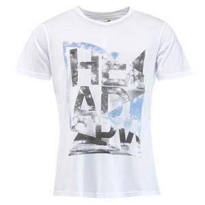 Camiseta Deportiva Alcott para Hombre, Cuello en V, Modelo 831238, 100% Algodón Jersey, Transpirable, Manga Corta, Estampado Digital, Blanca - Product Image 1