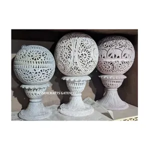 Handgemaakte Thuis Decoratieve Natuurlijke Speksteen Carving Kandelaar Mooi Bloemontwerp En Afwerking Gepolijst In De Beste Prijs