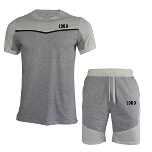 Ensemble 2 pièces DAKHA SPORTS DS-1801 pour homme : T-shirt et short décontractés d'été avec poches, en tissu tricoté 450g - Product Image 3