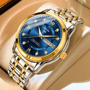 Large Dial Business Men Quartz <b>Watch</b>, Premium Dual Calendar Waterproof Luminous Auto Non-Mechanical Stylish Wristwatch - Product Image 1