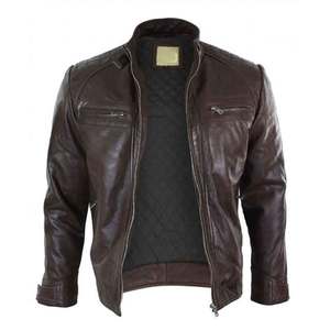 Blouson aviateur en cuir d'agneau pour homme, coupe-vent, respirant, style décontracté et tendance, hiver 2026 - Product Image 3