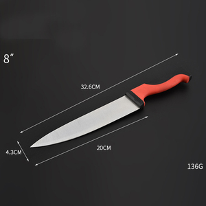 มีดสำหรับเชฟในครัวสำหรับตัดผลไม้ที่มีด้ามจับสีแดงสีดำ - Product Image 4