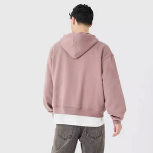 Vente en gros de nouveau sweat à capuche pour homme 100% coton 450 gsm épais double fermeture éclair épaules tombantes surdimensionnées motif 3D brodé d'hiver - Product Image 3