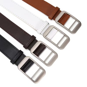 Ceinture à boucle ardillon en cuir Ceinture réversible en cuir à double boucle latérale Ceinture à boucle rotative décontractée pour hommes - Product Image 4