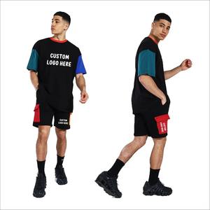 Wholesale Summer Men's Casual Set Plain Tshirt Shorts Graphic <b>Track</b> Suit Logo Wholesale Summer Men's Casual Set Plain Logo - Product Image 3