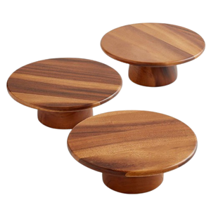 Présentoir à gâteaux décoratif en bois d'acacia Décorations de table à dessert Présentoir à gâteaux pour anniversaire et mariage Décoration de centre de table de cuisine à domicile - Product Image 3