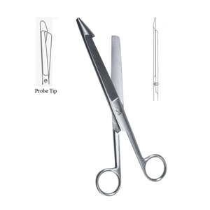 21cm Manual Dammschere Intestinal Tijeras Enterotomía Intestino Gancho con Punta Recta Instrumento Quirúrgico Base - Product Image 1