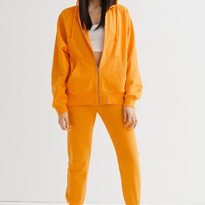 Sudadera con capucha de algodón 100% de alta calidad para mujer, sudadera de lana de invierno con decoración de insignia de cremallera difusa, precio razonable - Product Image 4