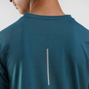 เสื้อยืดฮิปฮอปวินเทจสำหรับวัยรุ่น สีเขียวอมฟ้า ผ้าฝ้าย 100% ระบายอากาศได้ดี ดีไซน์เรียบง่าย ย้อมสีแบบบาติก ถักทอ น้ำหนัก 280 กรัม ทรงหลวม แขนสั้น - Product Image 5