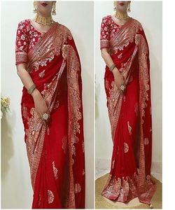 Saree de mariage à bas prix avec détail de dentelle florale - Product Image 5